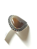 Red Onyx Ring | German Silver | size 6