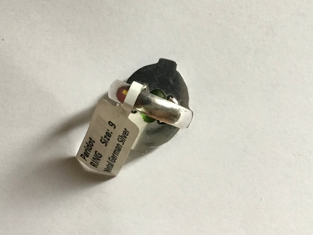 Peridot Ring | German Silver | size 9
