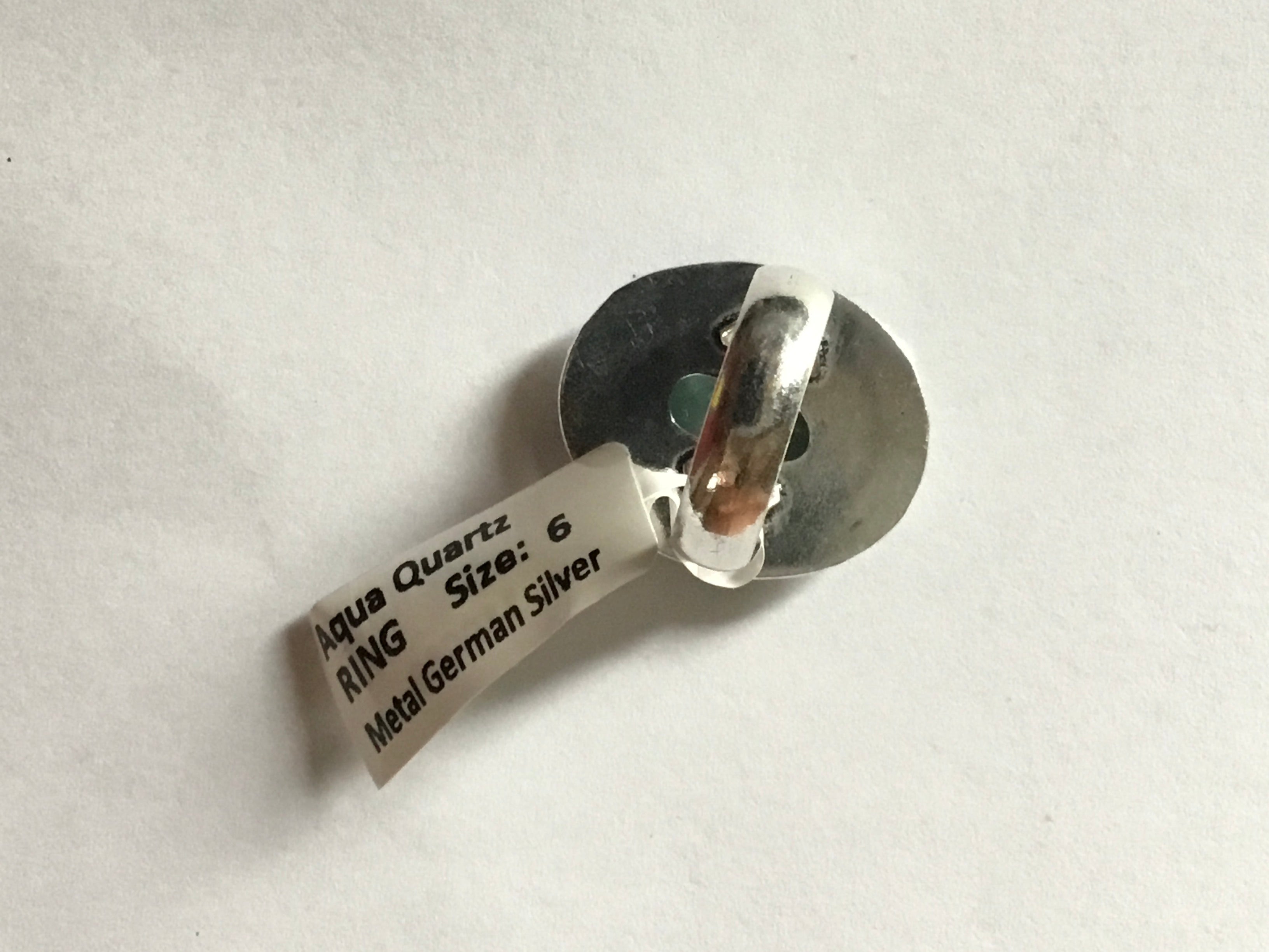 Aqua Quartz Ring | German Silver | size 6