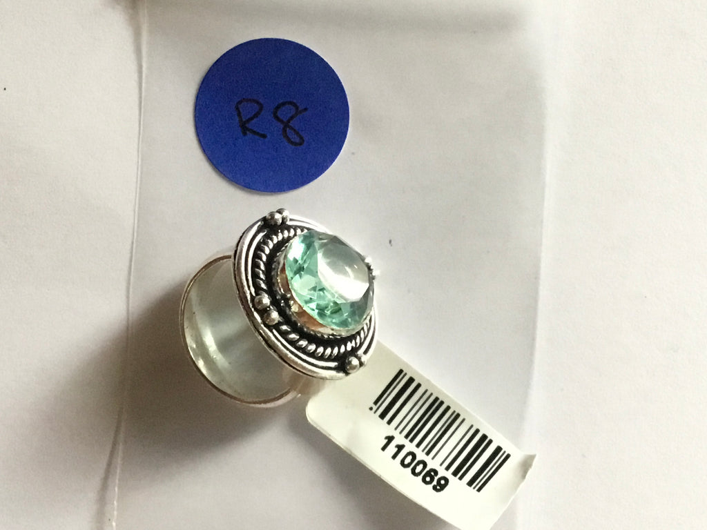 Aqua Quartz Ring | German Silver | size 6