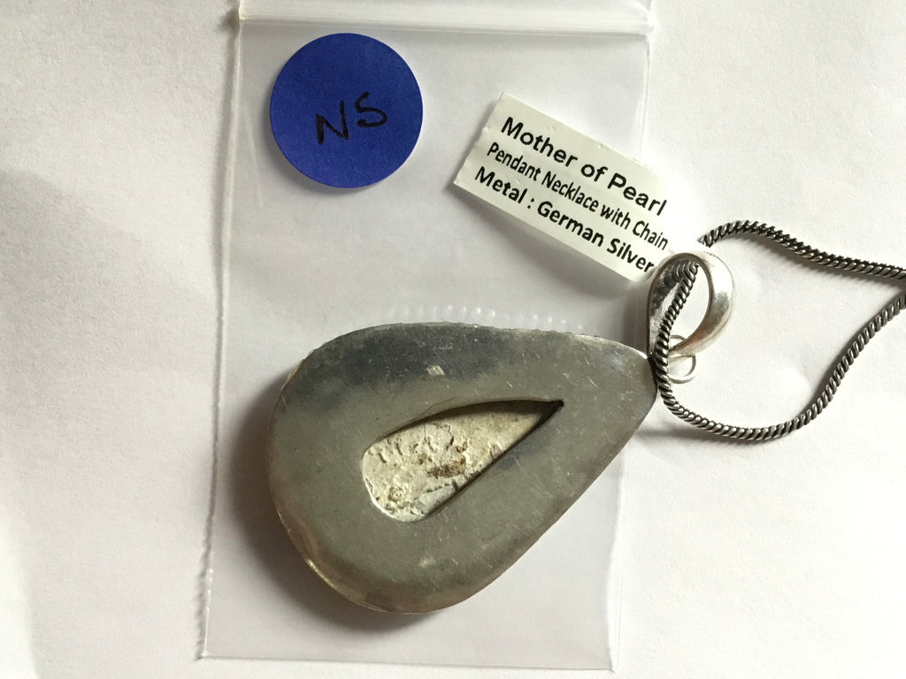 Mother of Pearl Pendant with Chain | German Silver