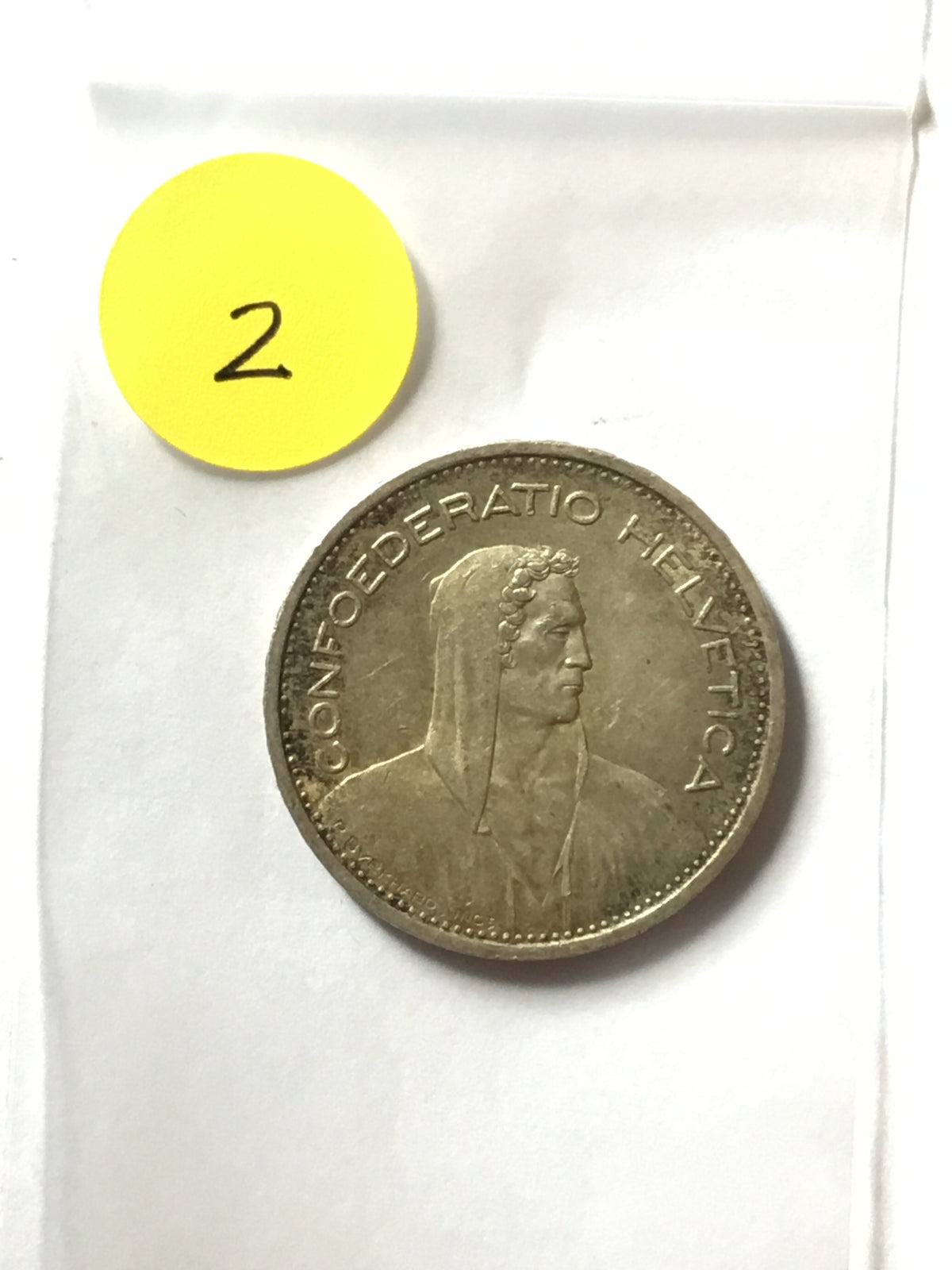 1950-B Switzerland 5 Francs Silver Coin | Helvetia