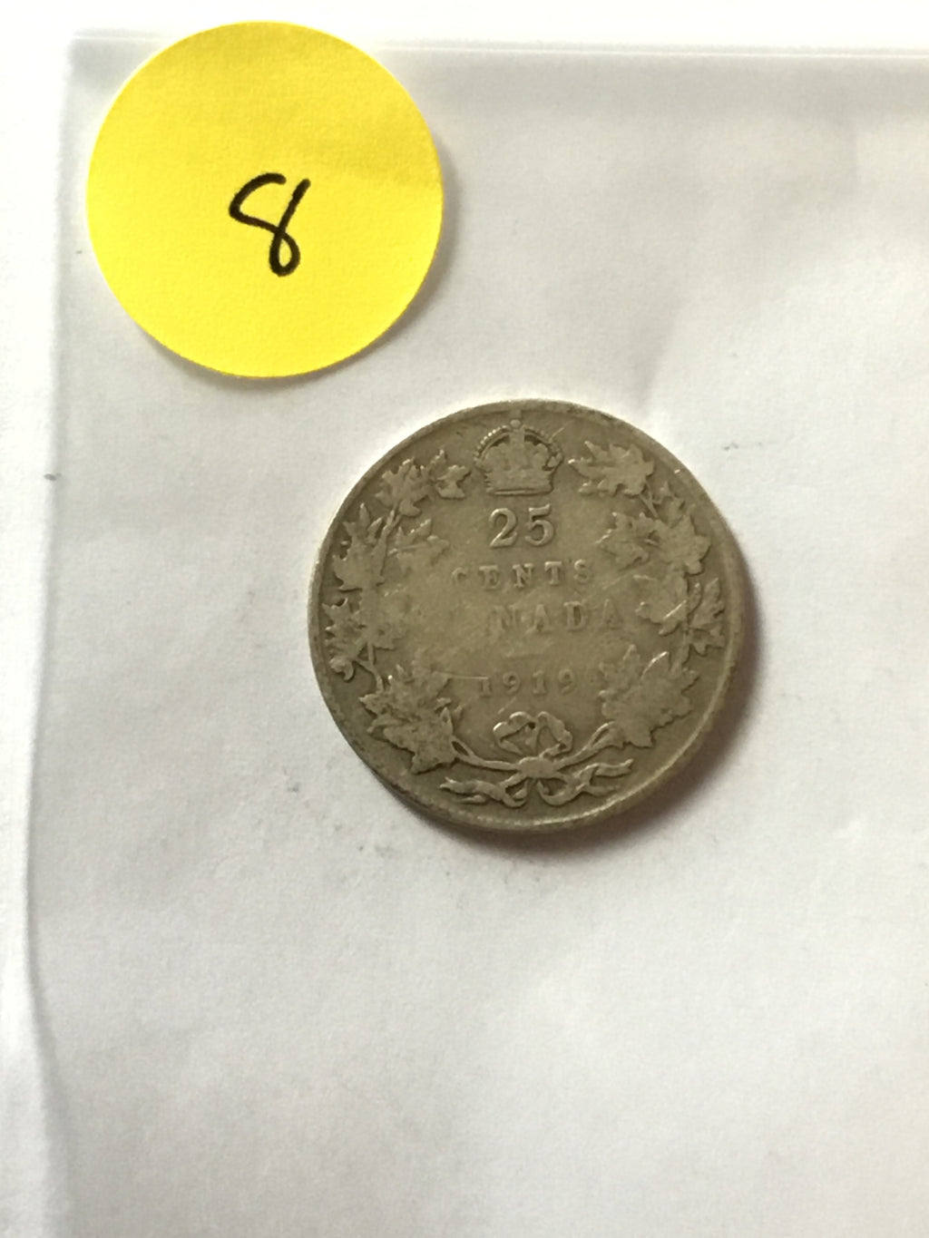 1919 Canada 25 cents obverse