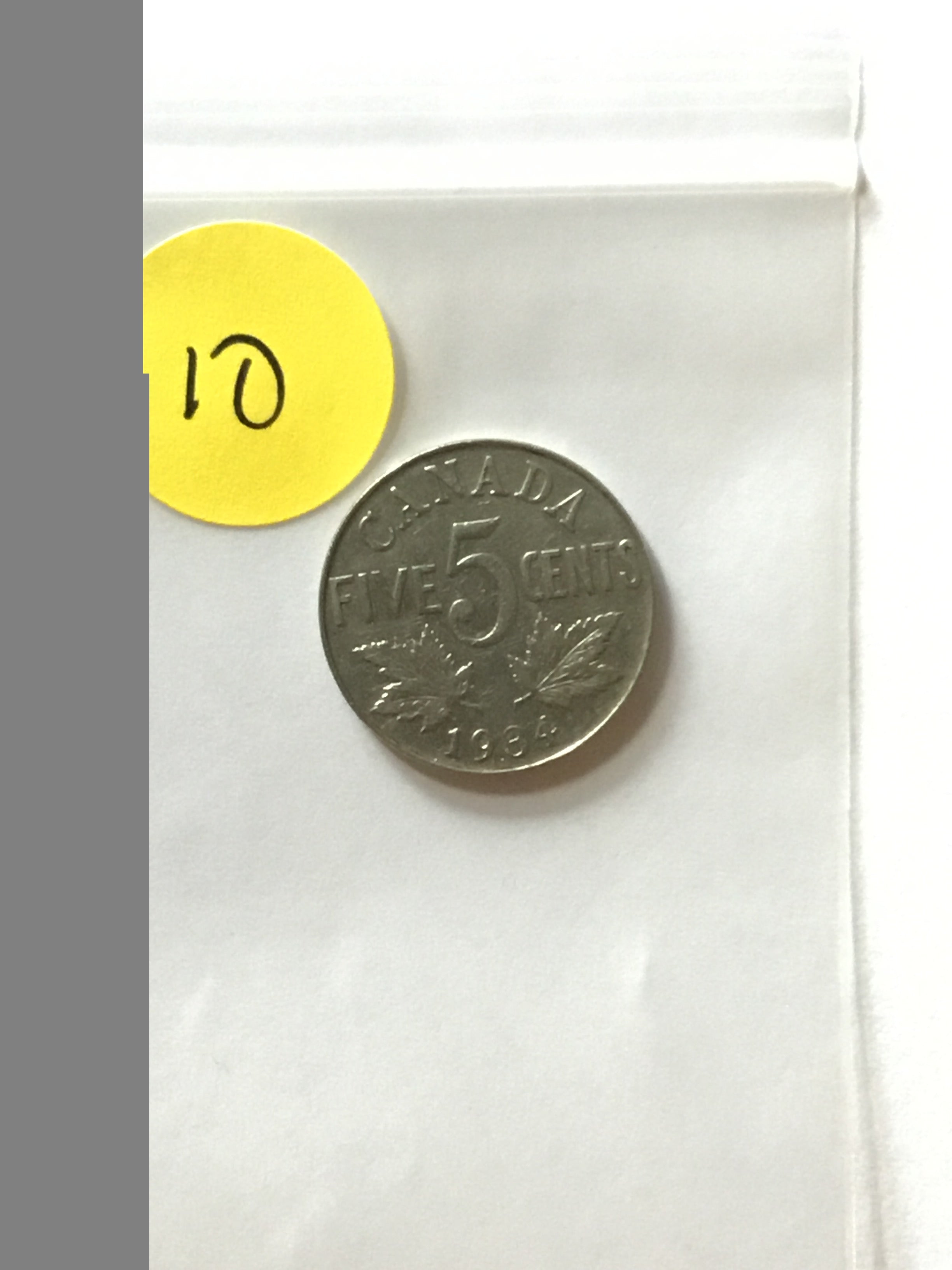 1934 Canada 5 cents reverse