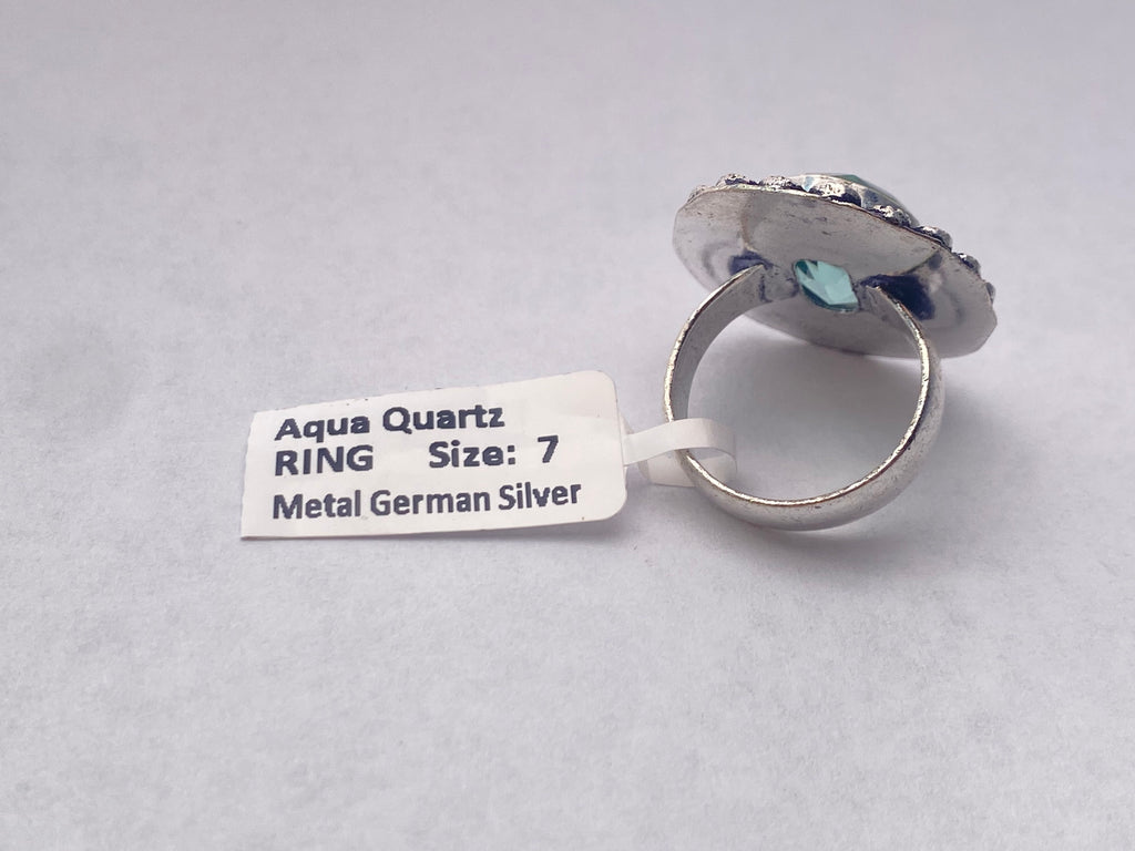 Aqua Quartz Ring | Germen Silver | size 7