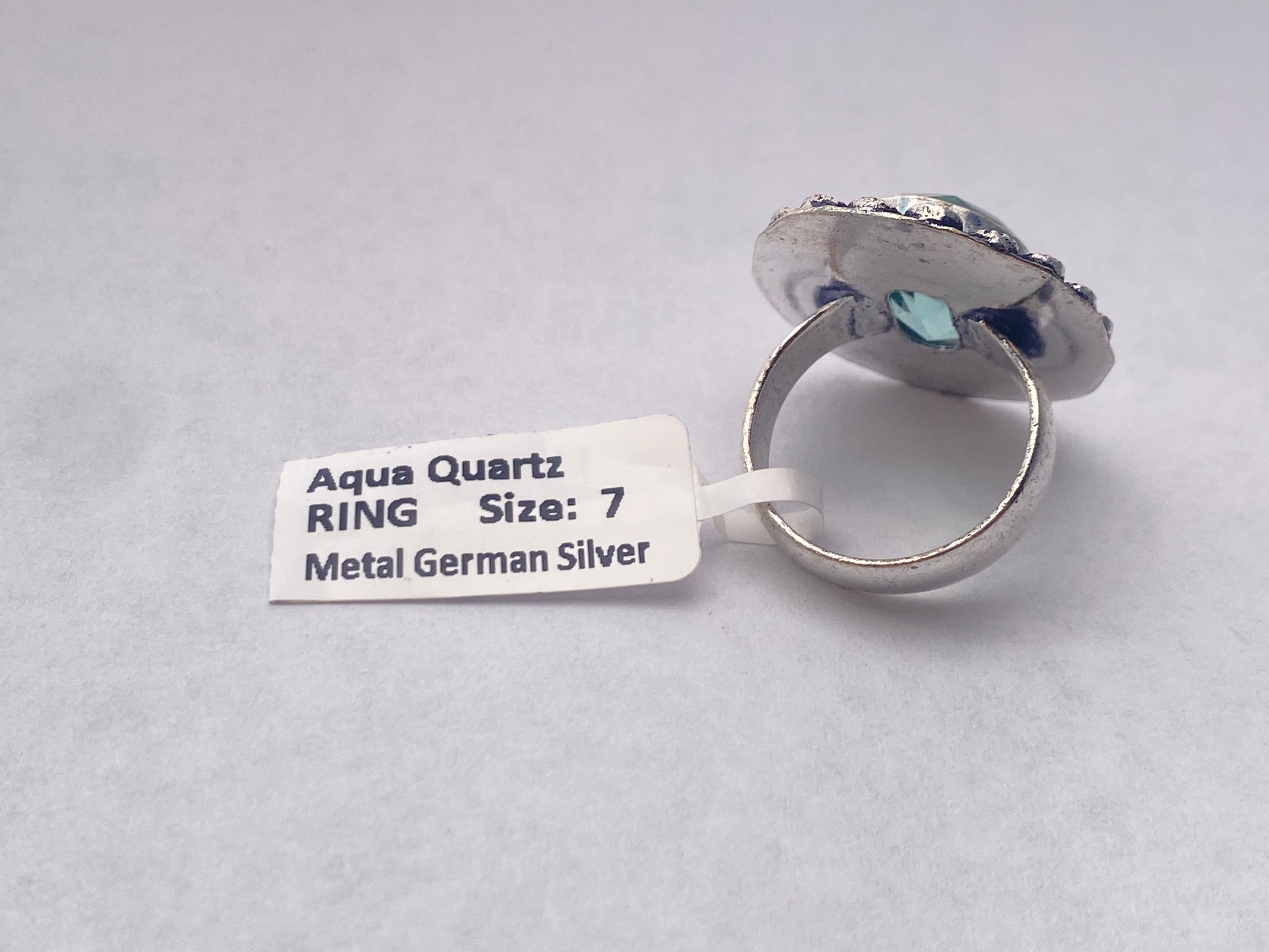 Aqua Quartz Ring | Germen Silver | size 7