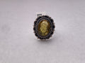 Lemon Quartz Ring | German Silver | size 6