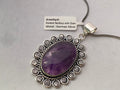 Amethyst Pendant with Chain | German Silver