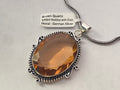 Brown Quartz pendant with Chain | German Silver